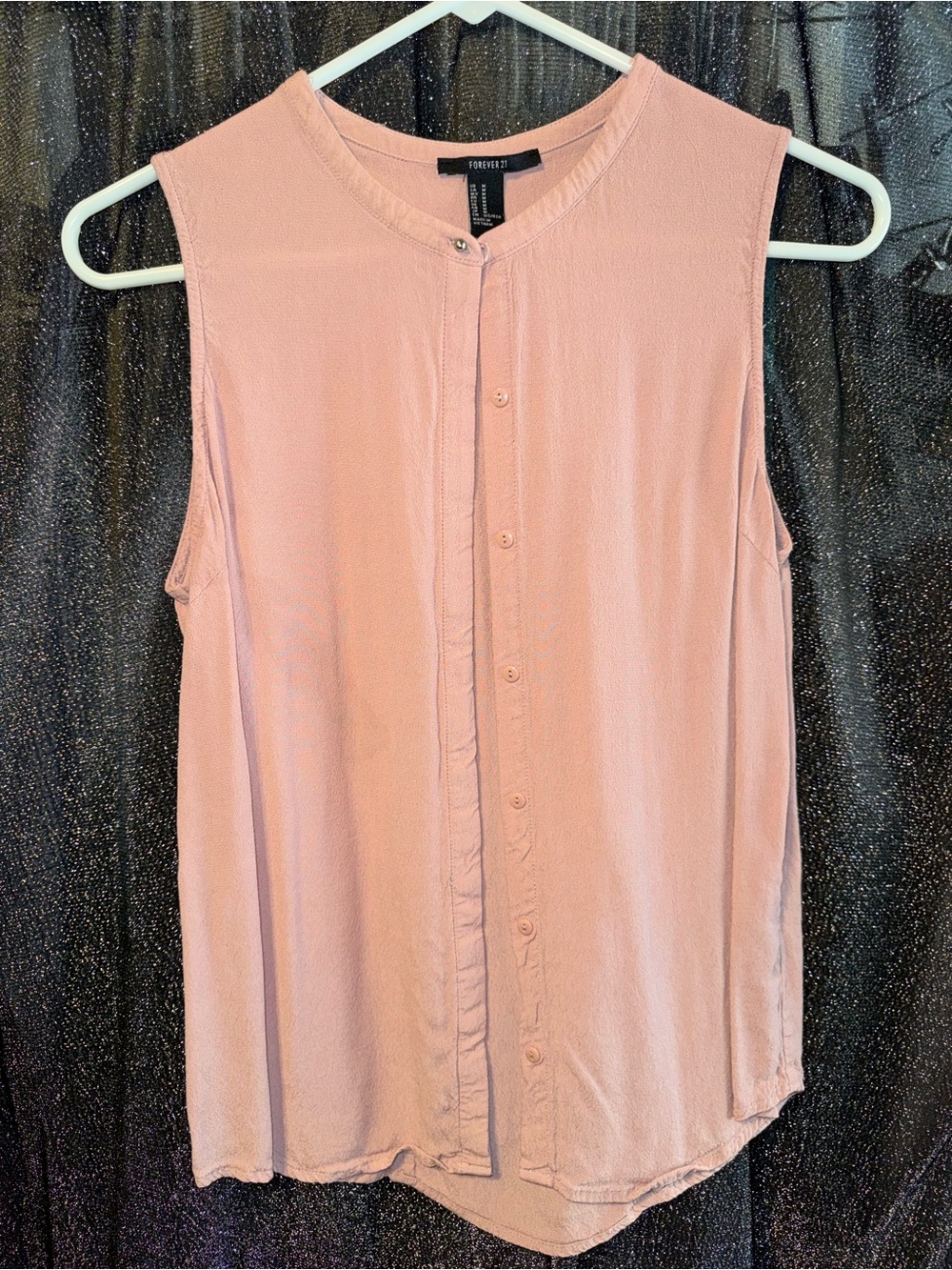 Forever 21 Blush Pink Sleeveless Button-Down Blouse